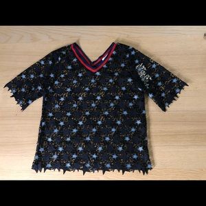 Sandro “Cannes” star lace top